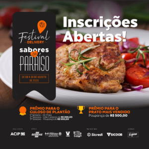 ACIP publica Edital e link para as  inscrições do 1º Festival Gastronômico Sabores de Paraíso